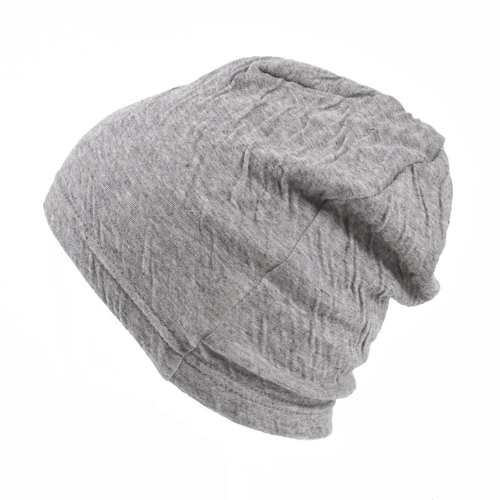 CHARM Baby Boys Slouchy Beanie - 100% Organic Cotton Soft Hypoallergenic Infant Toddler Girls Cap Made in Japan Light Grey
