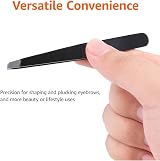 Amazon Basics Slant Tip Stainless Steel Tweezer with Travel Case Black 1-Pack view 2