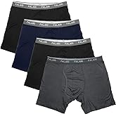 Falari 4-Pack Men's Soft Cotton Boxer Briefs, Lightweight Breathable Underwear with Tear Away Tag