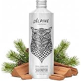 Alpine Provisions Natural & Organic Shampoo with Cedar & Sandalwood – Plant-Based Shampoo for Men & Women with Aloe Vera, Jojoba & Essential Oils – Sulfate-Free, Vegan, Hydrating – 16.9 fl oz