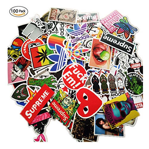 image for NIANPU 100 Pieces Waterproof Vinyl Stickers for Personalize Laptop, Ca