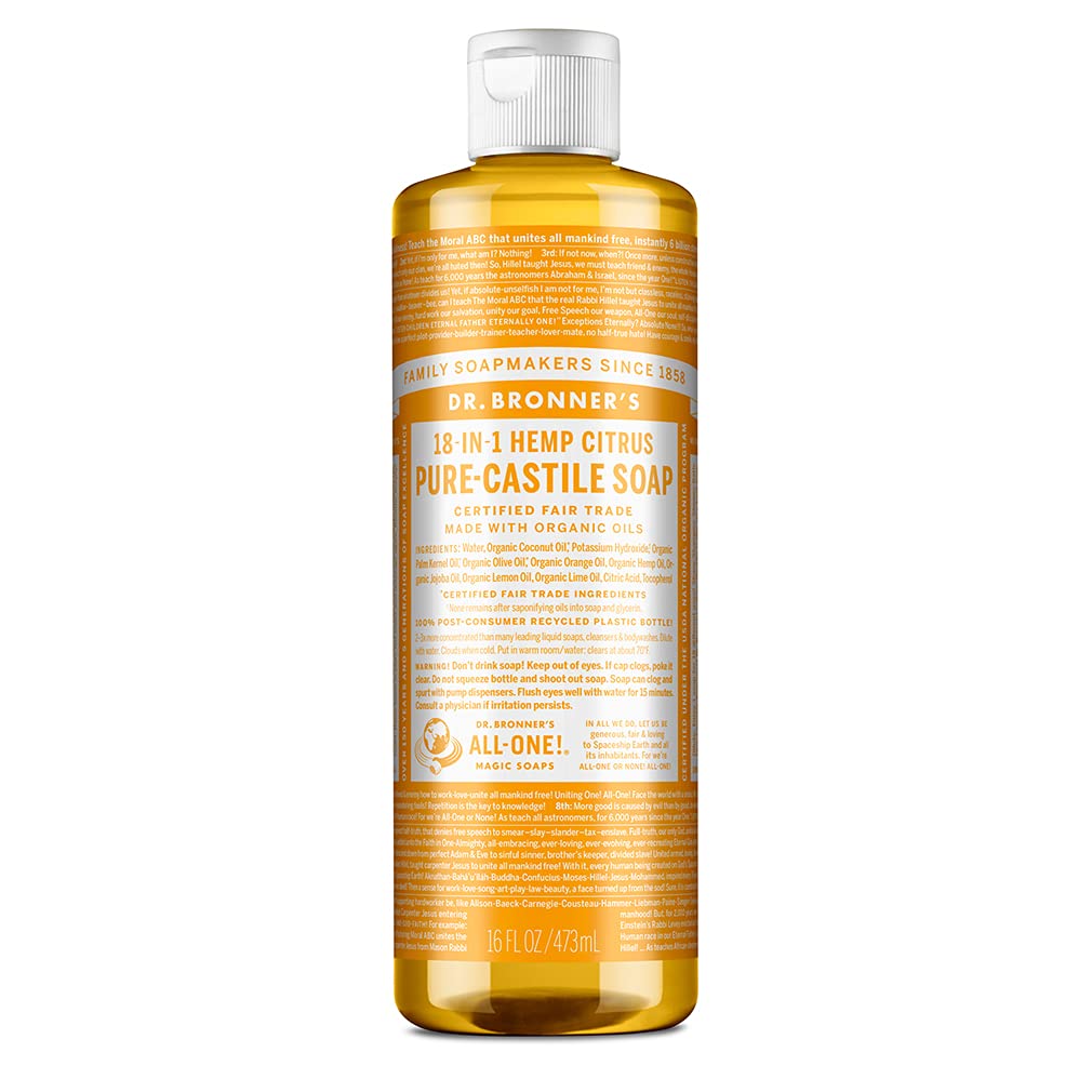 Dr Bronner 18-in-1 Hemp Citrus Orange Pure-Castile Soap