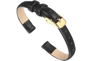 uxcell Multi-sizes Genuine Leather Band, Flat Thin Elegant Leather Watch Strap for Men and Women