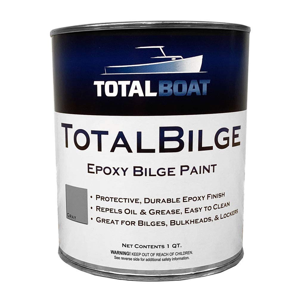 TotalBoat TotalBilge Epoxy Based Bilge Paint for Boat Bilges, Bulkheads, Engine Rooms and Locker Areas (Gray, Quart)