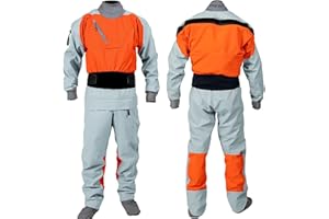 Dry Suits for Kayaking Mens 3-Layer Waterproof Fabric Kayak Drysuit with Latex on Neck and Wrist River Snorkeling