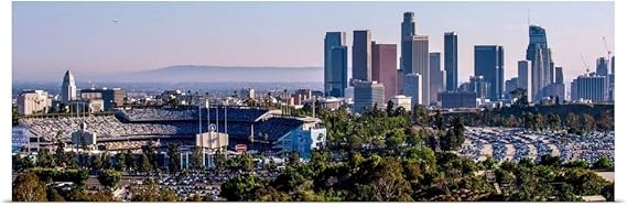 Amazon 巨大キャンバスポスター印刷entitled Downtownロサンゼルス カリフォルニア Dodger Stadium パノラマby円キャプチャ 60 X 13 60x None アートフレーム ポスター オンライン通販