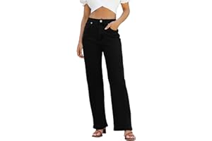 ETTELO Womens Jeans High Waisted Straight Leg Loose Stretchy Lightweight Tummy Control Trendy Jeans for Women 2025