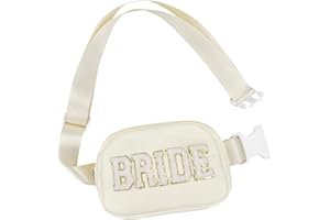 Lamyba Bride Gifts, Bachelorette Gifts for Bride - Bride Fanny Pack, Bride to be Gifts for Bridal Shower Party Wedding day, Waterproof Belt Crossbody Waist Bag for Bride, Adjustable Strap, Beige