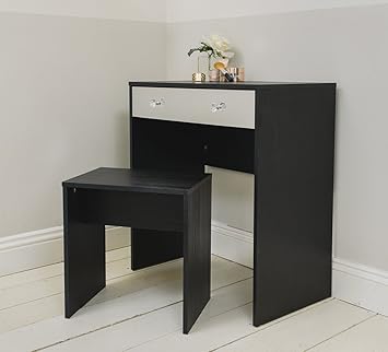 Mirrored Dressing Table Stool Black Amazon Co Uk Kitchen Home