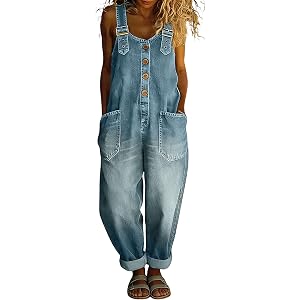 Ynghtd Womens Denim Overalls Loose Relaxed Fit Baggy Bib Front Overalls Jumpsuits Women 90s Vintage Y2k Summer Clothing