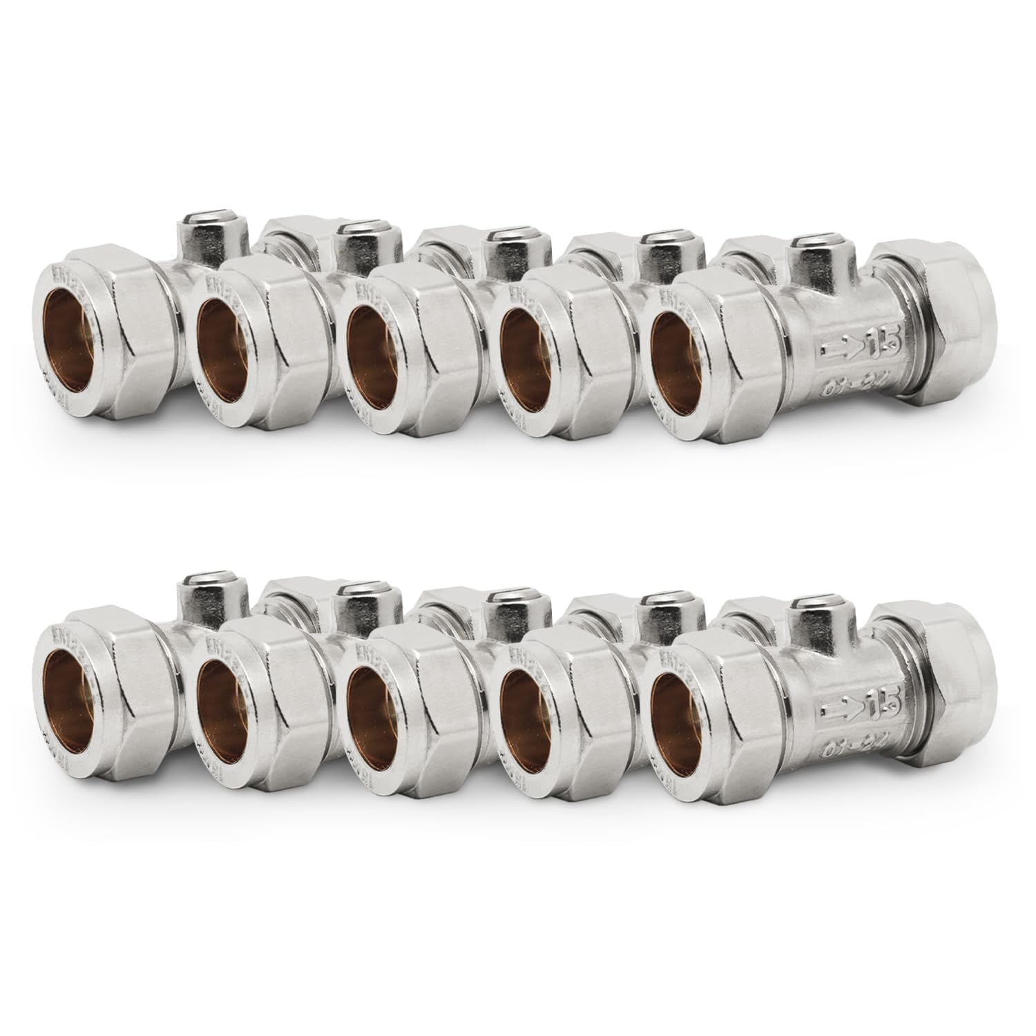 15mm Isolation Valves - Vancoco 10pcs Isolation Valves Compression Ends