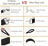 Vivifying Dog Training Lead 10m Nylon Long Line with Padded Handle Black view 5
