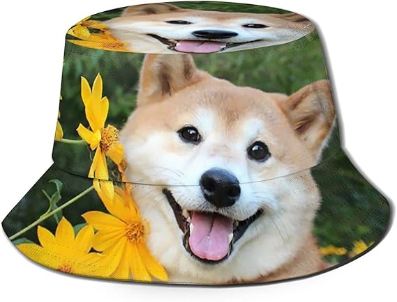 Amazon かわいい 柴犬とひまわり キャップ バケットハット 帽子 の サン バイザー メンズ レディース かわいい おしゃれ 紫外線対策 日常用 旅行用 釣り 登山 旅行 海外 夏 漁夫帽 帽子 通販
