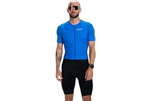 Zoot Men’s Core Tri Aero FZ Racesuit, Short Sleeve Moisture-Wicking Triathlon Suit, Plush Chamois & Storage for Race Day