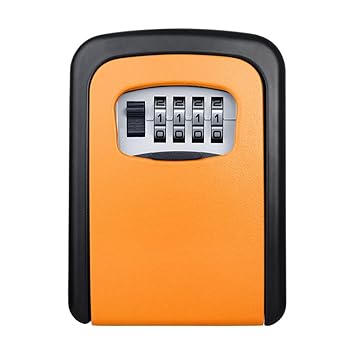Paramount City Orange Key Lock Box 4 Digit Combination Key Safe