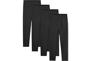 Resinta 4 Packs Toddler and Baby Girls Cotton Leggings Full Length Pants Stretchy Soft Tights Pants for Kids