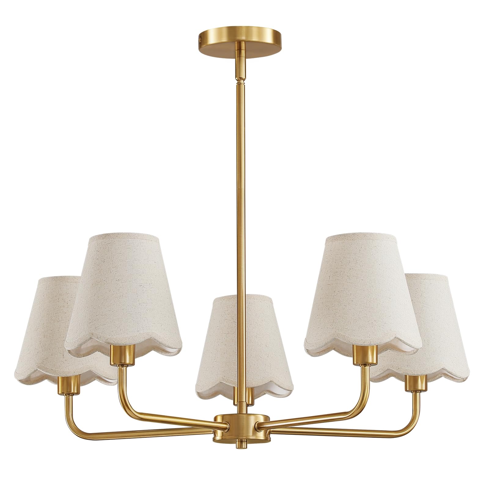 Photo 1 of KAISITE Modern Gold Chandelier 5-Light Farmhouse Chandelier for Dining Room Industrial Dining Kitchen Light Fixture Over Table Ceiling Chandelier for Bedroom Living Room Foyer Entryway