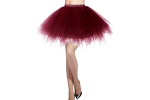 MIZHOME Womens Soild Color Tutu Skirt Layered Tulle Skirt Adult Halloween Costumes
