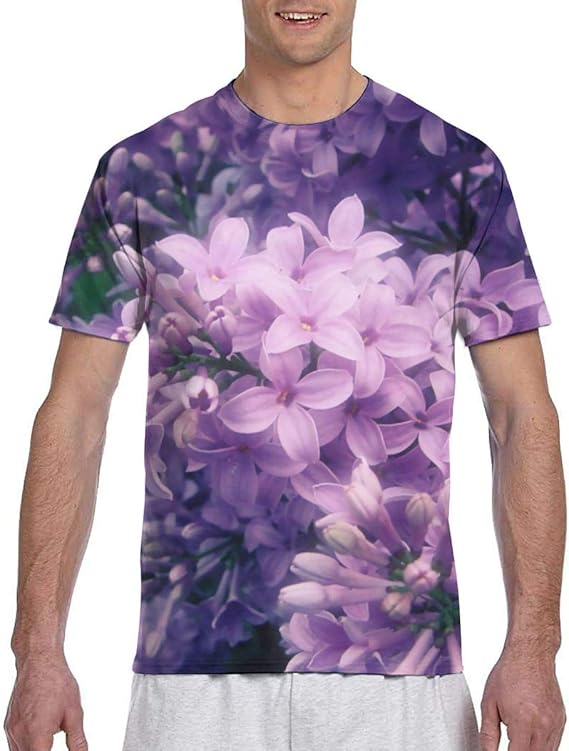 Purple Lilac Flower Men's Standard ShortSleeve Crewneck TShirt