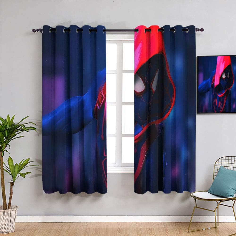 ZhiHdecor Spider man curtains Into the Spider Verse bedroom curtains,84