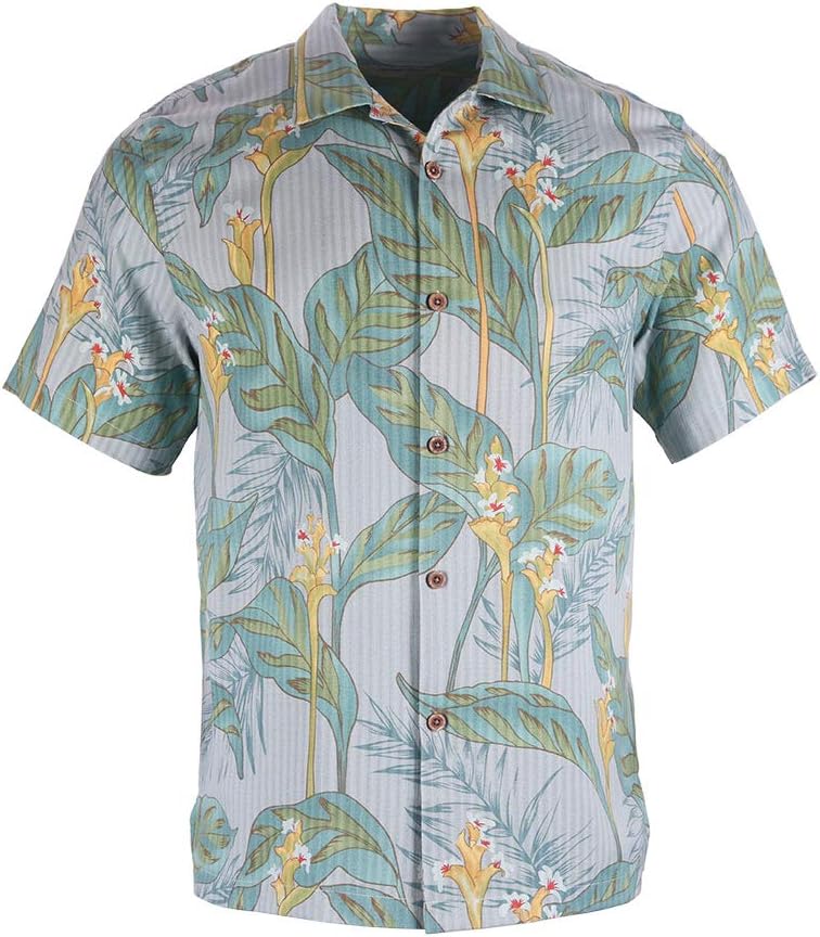 Havana BreezeMens Hawaiian Shirts Silk Short Sleeve Printed Beach Shirt Relaxed Fit Summer Tropical Shirts