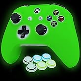 HLRAO Controller Skins Silicone Grip Glow in The Dark Protective Case for Xbox One Controller(Not Fit Xbox Series Controller) + 6 Grips Accessories Glow in The Dark.
