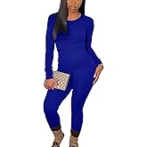 BORIFLORS Women's 2 Piece Track Suits Outfits Workout Long Sleeve Top Jogger Legging Pants Sets