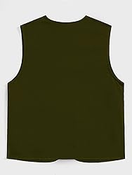 Verdusa Men's Sleeveless Letter Patched Buckle