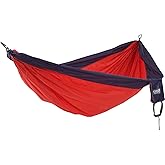 ENO SingleNest Hammock - Lightweight, 1 Person Portable Hammock - for Camping, Hiking, Backpacking, Travel, a Festival, or The Beach - Red/Navy
