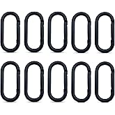 VICDUEKG 10 Pcs Carabiner Clips Locking Carabiners Aluminum Heavy Duty Chain Connector Keychain Snap Bag Hook for Climbing Outdoor Camping Fishing Hiking Securing Pet Home Hammock, Black