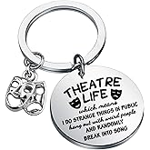 UJIMS Theatre Kechain Theatre Lover Gift Comedy Tragedy Mask Actor Actress Charm Key Ring Drama Student Graduation Gift