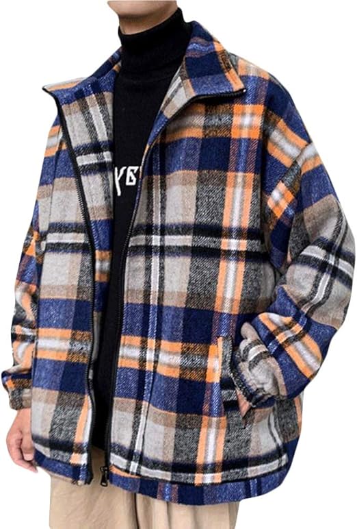 Amazon Beibang バイバン ジャケット メンズ チェック柄 ラシャコート おしゃれ チェスターコート ユニセックス ギンガムチェック コート ファッション アウター ゆったり トップス 秋 冬 コート ジャケット 通販