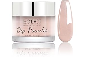 EODCI Dip Powder, Peachy Nude Shimmer Color Dipping powder Long Lasting Dip Nail Colors lasted 28 days No UV/LED Lamp Required Nail Starter Manicure DIY Home Gift 1oz