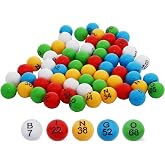 3/5Inch Laser Engraved Bingo Balls,15mm Bingo Balls,75 Bingo Number Balls | Easy Read,&zwnj;Fade-resistant&amp;Bright Color,Faded Ball Replacement,1 Box Pack,Ideal for Bingo Game&amp;Bingo balls upgrade replacement