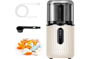 AUSSNICE Cordless Electric Pill Crusher Grinder - Pill Cutters for Small or Large Pills and Vitamin Tablets to Fine Powder - Electronic Pill Pulverizer - Removable Grinding Cup for Easy Cleaning