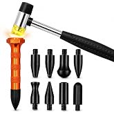 HiYi 10Pcs Dent Repair Tool Kits Paintless Dent Removal Tap Down Tools Dent Rubber Hammer with 9 Different Shaped Hammer Heads for DIY dent Repair on Cars