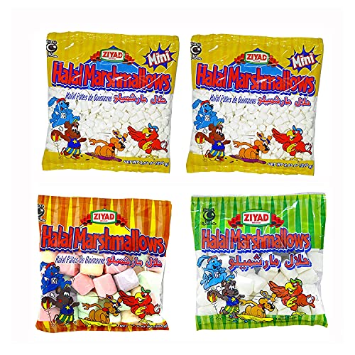 Ziyad Gourmet Halal Marshmallows Variety Pack, Fruity Sweet Treat, Pork