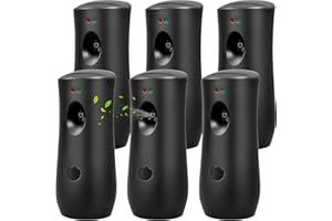 6 Pack Automatic Air Freshener Spray for Home, Fragrance Dispenser Wall Mounted or Free Standing Adjustable Aroma Machines Mu