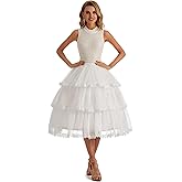 Aprildress Women’s 3 Hoop Petticoat White Crinoline Underskirt for Cosplay Lolita Retro Dress Length Adjustable PPT630