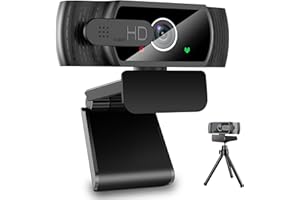 skybess 1080P HD Webcam, Live Stream Web Computer Camera with Microphone and Privacy Cover - 110° View USB Webcam for PC Zoom