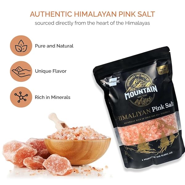 RENFORCER HIMALAYAN PINK SALT – PURE & NATURAL COARSE PINK SEA SALT GRAIN – UNREFINED MINERAL-RICH PINK SALT – PERFECT FOR GOURMET RECIPES – 1KG POUCH