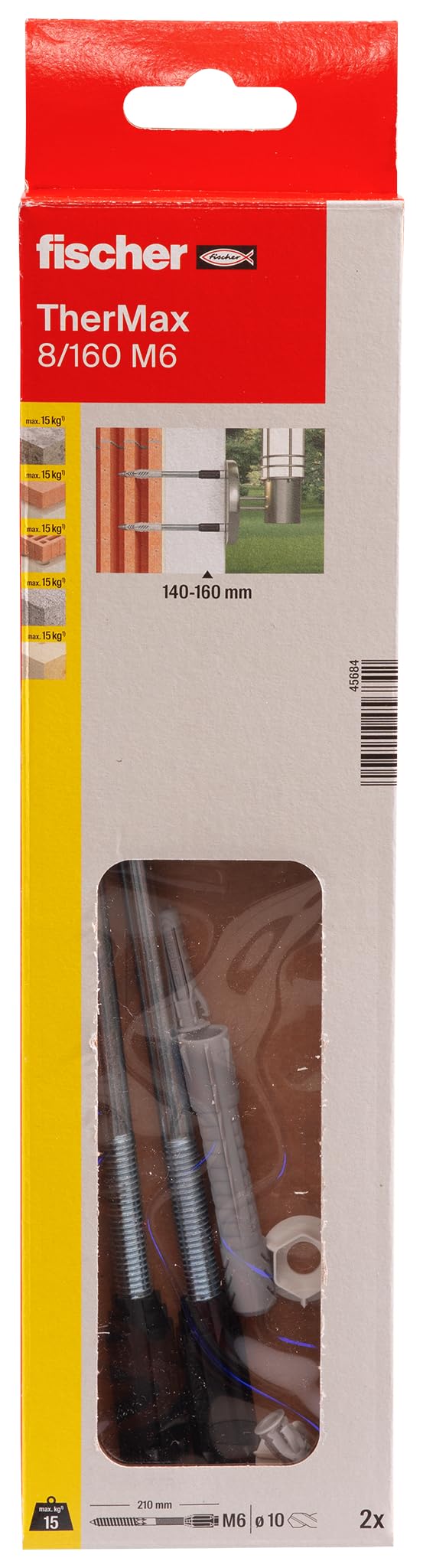 Fischer 045684 - Sistema for Fijacion Thermax para aislamiento termico WDVS 8/160 M6 (Bolsa) — image 1