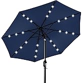 Best Choice Products 10ft Solar Polyester LED Lighted Patio Umbrella w/Tilt Adjustment and UV-Resistant Fabric