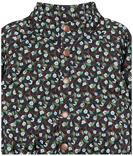 AMAZON ESSENTIALS UNISEX KIDS’ LIGHTWEIGHT PUFFER JACKET (PREVIOUSLY AMAZON AWARE), DEEP BROWN GRAPHIC FLORAL, SMALL