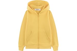 Kid Nation Kids Soft Brushed Fleece Zip-Up Hooded Sweatshirt Hoodie for Boys or Girls 4-12 Years