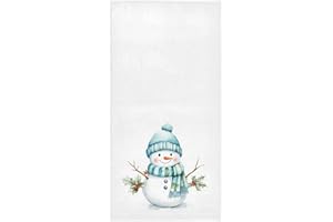 Pfrewn Winter Christmas Hand Towels for Bathroom Cute Winter Snowman Baby Kitchen Dish Hanging Towels for Bath Shower Guest Towel Merry Xmas Holiday Decor 16x30 in