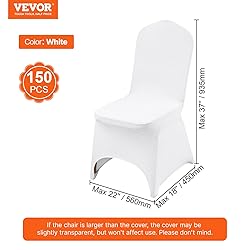VEVOR 150 Pcs White Chair Covers Polyester Spandex