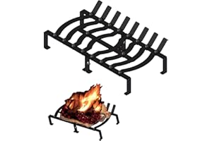 ABRANK 20IN Fireplace Grates,Solid Steel Heavy Duty Fireplace Log Grates,Outdoor/Indoor Cast Iron Grates,Fireplace Firewood Racks,Indoor Fireplacesoutdoor Fire Pitschimneysfireplace Firewood Tools