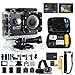 LetsFunny 2.0 Inch 1080P HD Waterproof Action Camera with 2 Batteries Along with 17 Abundant Free Accessories
