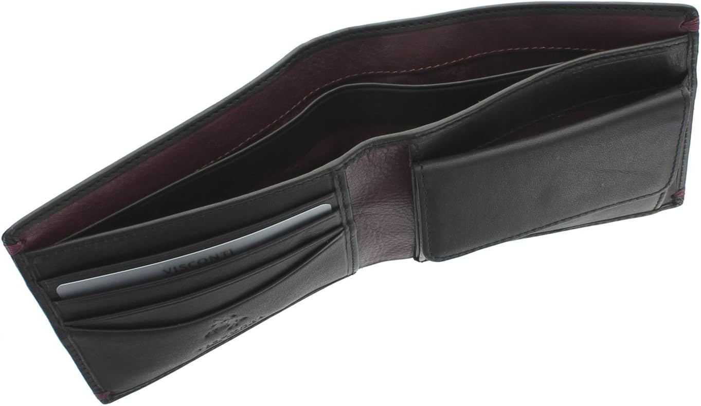 VISCONTI Alpine Collection MONTREUX Leather Wallet RFID Blocking AP62 Black/Burgundy - Image 5